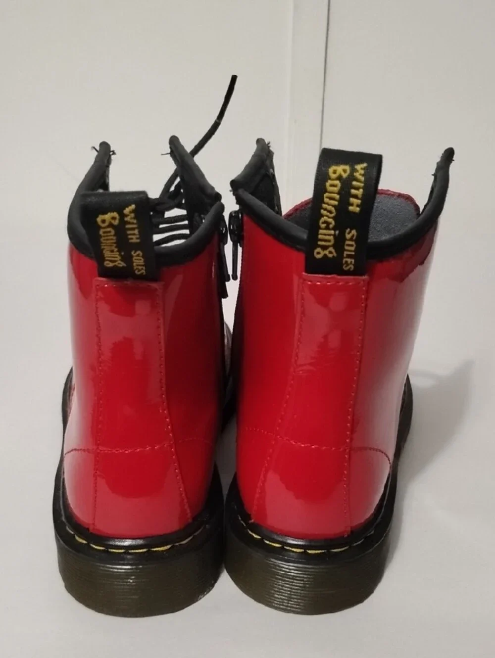 Dr. Martens 1460 Delaney Black and Red Patent Lace-Up Boot 3